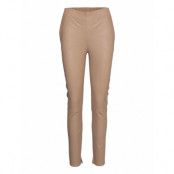 Lebon Stretch Leather Pants Trousers Leather Leggings/Byxor Beige Dante6