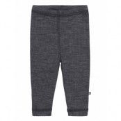 Legging, Dark Grey Drop Needle, Merino Wool Bottoms Leggings Grå Smallstuff