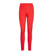 Legging Highwaist Logo Running/training Tights Röd Tommy Sport