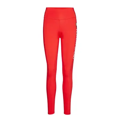 Legging Highwaist Logo Running/training Tights Röd Tommy Sport