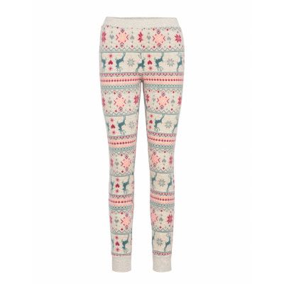 Legging Micro Fleece Trees Pyjamasbyxor Mjukisbyxor Beige Hunkemöller