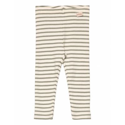 Legging Modal Striped Bottoms Leggings Green Petit Piao