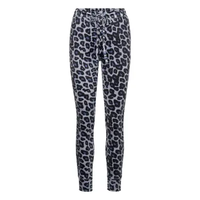 Legging Velours Cuff Leopard Leggings Grå Hunkemöller