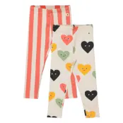 Leggings 2 Pack Heart Stripe Leggings Multi/mönstrad Lindex