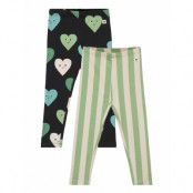 Leggings 2 Pack Heart Stripe Leggings Multi/mönstrad Lindex