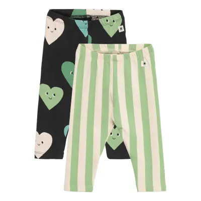 Leggings 2 Pack Hearts Strip Leggings Multi/mönstrad Lindex