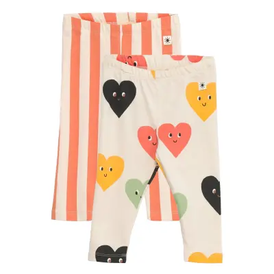 Leggings 2 Pack Hearts Strip Leggings Multi/mönstrad Lindex