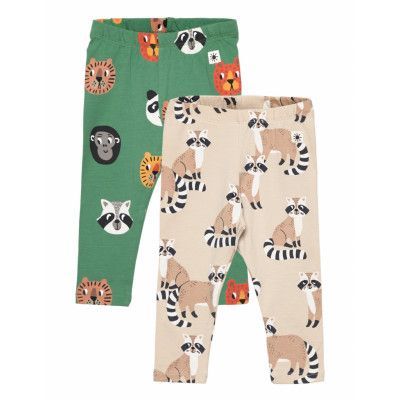 Leggings 2 Pack Raccoon Leggings Multi/mönstrad Lindex