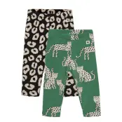 Leggings 2 Pack Snow Leopard L Leggings Grön Lindex