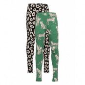 Leggings 2 Pack Snow Leopard Leggings Grön Lindex