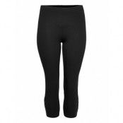 Leggings, 3/4, Buttons Leggings Svart Zizzi