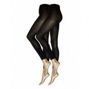 Lindex Leggings 40Den 2Pack Full Leng Svart