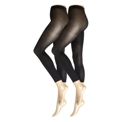 Leggings 40Den 2Pack Full Leng *Villkorat Erbjudande Lingerie Pantyhose & Leggings Svart Lindex