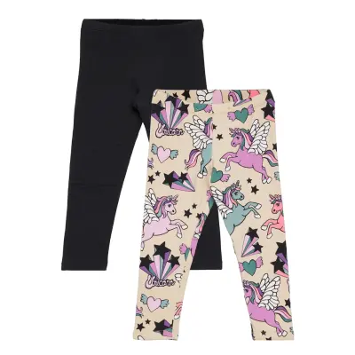 Leggings Ao Print Unicorn Leggings Svart Lindex