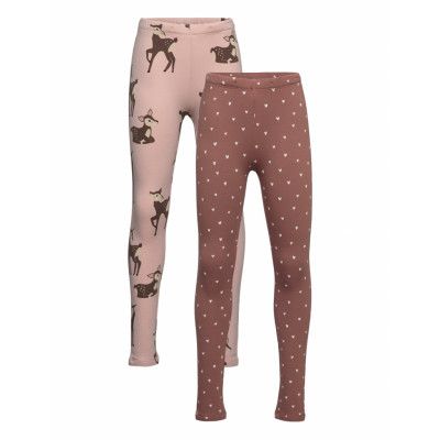 Leggings Ao Printed 2 Pack Leggings Brun Lindex