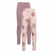 Leggings Ao Printed 2 Pack Leggings Rosa Lindex