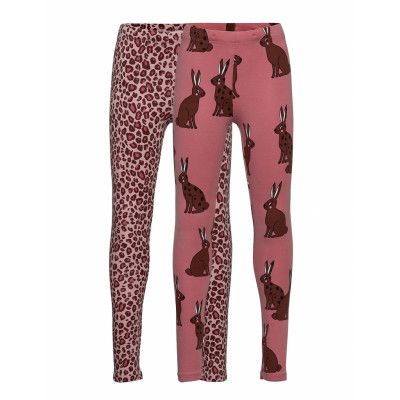 Leggings Ao Printed 2 Pack Leggings Rosa Lindex