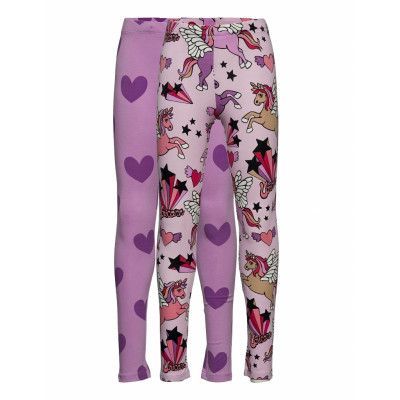 Leggings Ao Printed 2 Pack Leggings Rosa Lindex