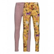 Leggings Ao Printed 2 Pack Leggings Rosa Lindex