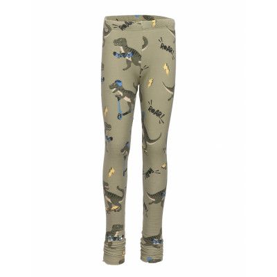 Leggings Aop Dino Leggings Grön Lindex