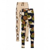 Leggings Aop Frog Camo 2 Pack Leggings Beige Lindex