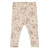 Leggings Aop Rib *Villkorat Erbjudande Leggings Creme Lindex