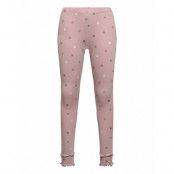 Leggings Aop Rib *Villkorat Erbjudande Leggings Rosa Minymo