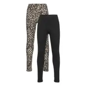 Leggings Basic 2 Pack Black Le Leggings Multi/mönstrad Lindex
