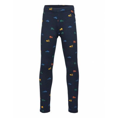 Leggings Basic Aop Brushed Leggings Blå Lindex