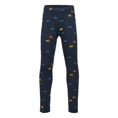 Leggings Basic Aop Brushed Leggings Blå Lindex