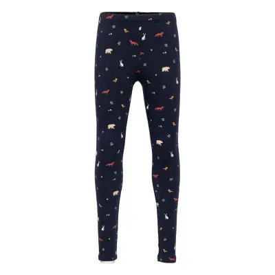 Leggings Basic Brushed Ao Prin Leggings Blå Lindex