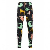 Leggings Brusched Multi Animal Leggings Svart Lindex