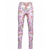 Leggings Brushed Unicorn Aop Leggings Rosa Lindex