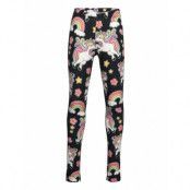 Leggings Brushed Unicorn Aop Leggings Svart Lindex