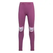 Leggings Cat Kneepatch Bottoms Leggings Purple Lindex