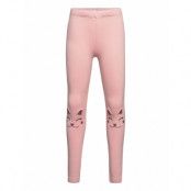 Leggings Cat On Knees Bottoms Leggings Rosa Lindex