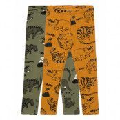 Leggings Dinosaurer Aop 2 Pack Leggings Gul Lindex