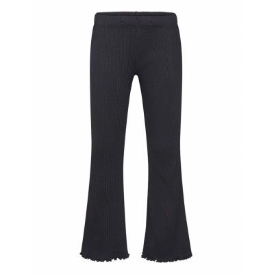 Lindex Leggings Flare Rib Solid Svart