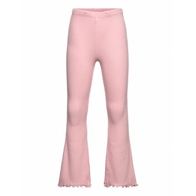 Lindex Leggings Flare Rib W Frill Edg Rosa