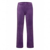 Lindex Leggings Flare Velour Solid Lila