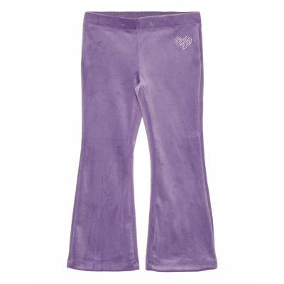 Leggings Flare Velour Bottoms Trousers Purple Lindex