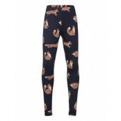 Lindex Leggings Fox Aop Marinblå