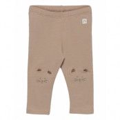 Leggings Knee Detail Leggings Beige Lindex