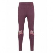 Lindex Leggings Kneepatch Cat Burgundy