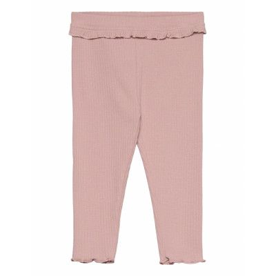 Mango Cotton Ribbed Leggings Rosa
