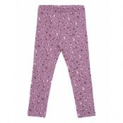 Leggings Rib Aop Flowers Bottoms Leggings Purple Lindex