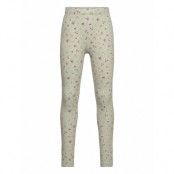 Leggings Rib Aop Flowers Bottoms Leggings Grön Lindex