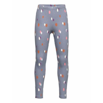 Leggings Rib Aop Winter Forest Leggings Blå Lindex