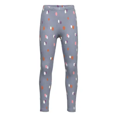 Leggings Rib Aop Winter Forest Leggings Blå Lindex
