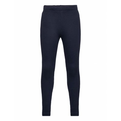 Leggings Rib Basic Leggings Blå Lindex